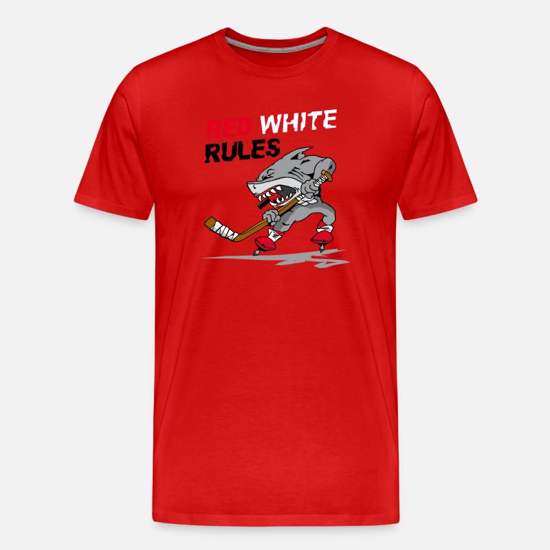 Red White Rules - Hokey - Männer Premium Bio T-Shirt - Rot