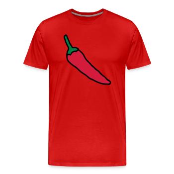 Chili-Pfeffer-Zeichnung, Gemüse, Paprika - Männer Premium Bio T-Shirt - Rot - Vorne - Damien (186cm)