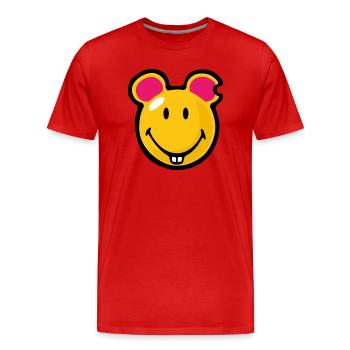 Smiley Mouse - T-shirt bio Premium Homme - rouge - Devant - Damien (186cm)