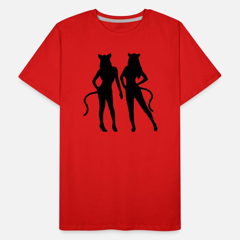 Team 2 Katzen Männer Premium Bio T-Shirt
