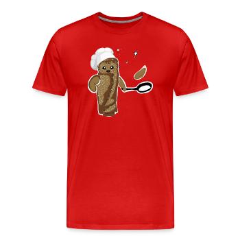 galette saucisse - T-shirt bio Premium Homme - rouge - Devant - Damien (186cm)