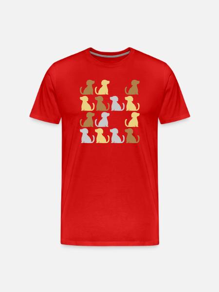 Pattern good sitting dogs - Men's Premium Organic T-Shirt - red