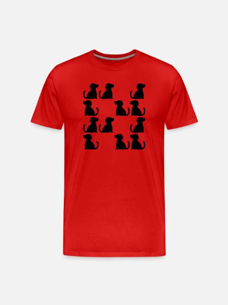 Many well-behaved sitting dogs - Men's Premium Organic T-Shirt - red
