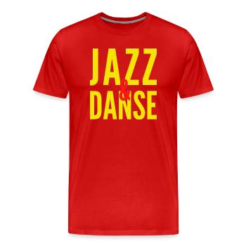 JAZZ et DANSE - T-shirt bio Premium Homme - rouge - Devant - Damien (186cm)