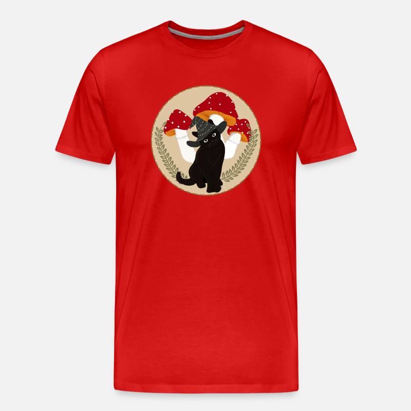 Hexenkätzchen - Männer Premium Bio T-Shirt - Rot