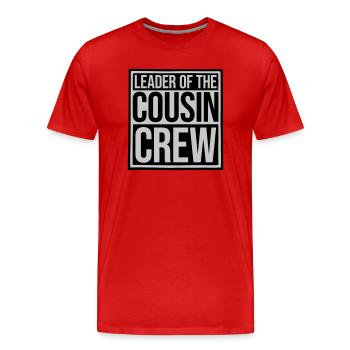 Leader Cousin Crew Team - Männer Premium Bio T-Shirt - Rot - Vorne - Damien (186cm)