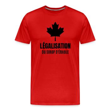 légalisation du sirop d'érable - T-shirt bio Premium Homme - rouge - Devant - Damien (186cm)