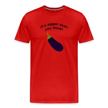 It's bigger than you think! - Männer Premium Bio T-Shirt - Rot - Vorne - Damien (186cm)