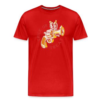 halloween retro trick or treat - Männer Premium Bio T-Shirt - Rot - Vorne - Damien (186cm)