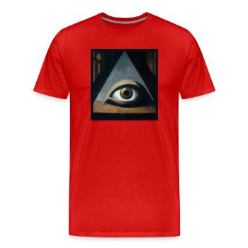 The Occult Eye - Men's Premium Organic T-Shirt - red - Front - Damien (186cm)