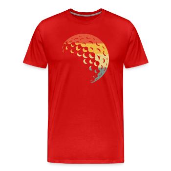 Balle de golf vintage rétro - T-shirt bio Premium Homme - rouge - Devant - Damien (186cm)