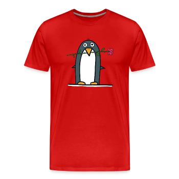 Pingouin dans le rôle de Rosenkavalier - T-shirt bio Premium Homme - rouge - Devant - Damien (186cm)