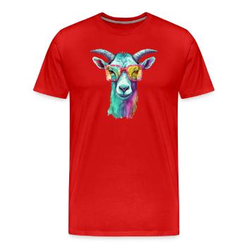 Biki la chèvre - T-shirt bio Premium Homme - rouge - Devant - Damien (186cm)