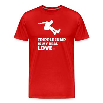 J’adore le triple saut - T-shirt bio Premium Homme - rouge - Devant - Damien (186cm)