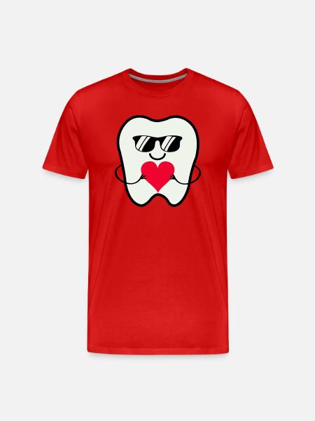 Zahn Smile Sunglasses - Men's Premium Organic T-Shirt - red