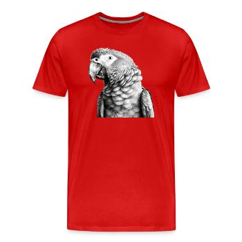 Perroquet au crayon - T-shirt bio Premium Homme - rouge - Devant - Damien (186cm)