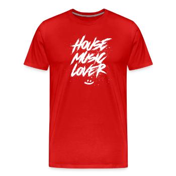 House Music Lover - Männer Premium Bio T-Shirt - Rot - Vorne - Damien (186cm)