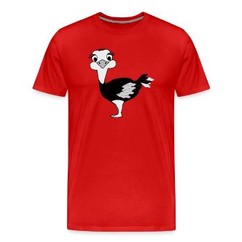 Strauss - Männer Premium Bio T-Shirt - Rot - Vorne - Damien (186cm)