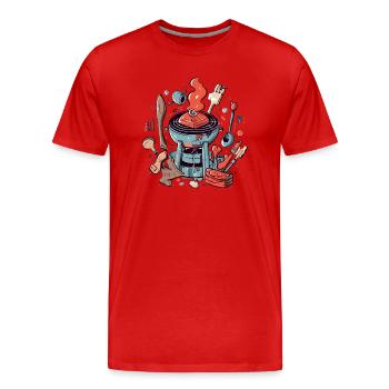 Grill und Utensilien n°2 - Männer Premium Bio T-Shirt - Rot - Vorne - Damien (186cm)
