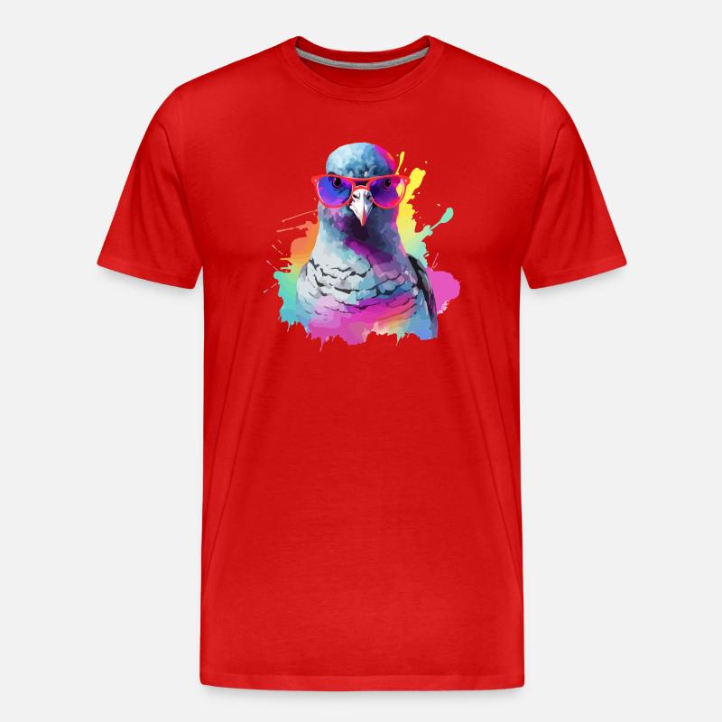 Ron die Taube - Männer Premium Bio T-Shirt - Rot