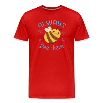 Bourdon mignon - T-shirt bio Premium Homme - rouge - Devant - Damien (186cm)