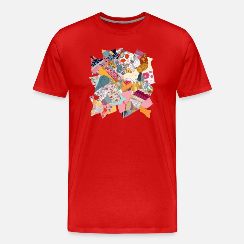 Patchwork de tissu n°2 - T-shirt bio Premium Homme - rouge