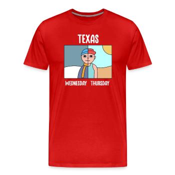 La météo texane change le design pour la fierté - T-shirt bio Premium Homme - rouge - Devant - Damien (186cm)