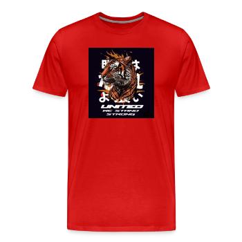 Tiger United we stand together - Men's Premium Organic T-Shirt - red - Front - Damien (186cm)