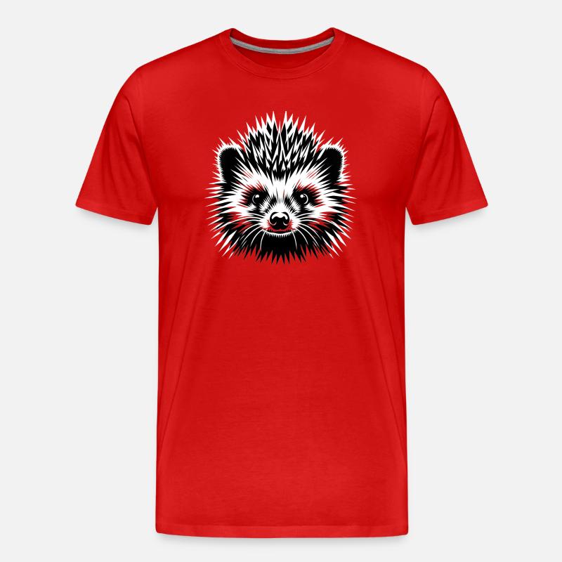 Igel - Männer Premium Bio T-Shirt - Rot