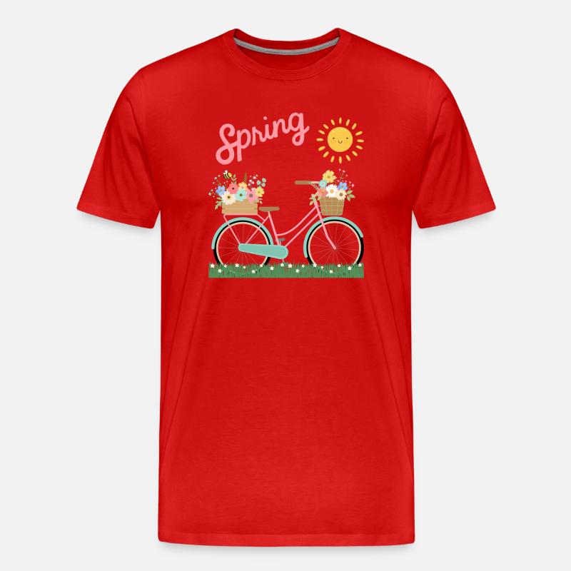 Frülingserwachen - Männer Premium Bio T-Shirt - Rot