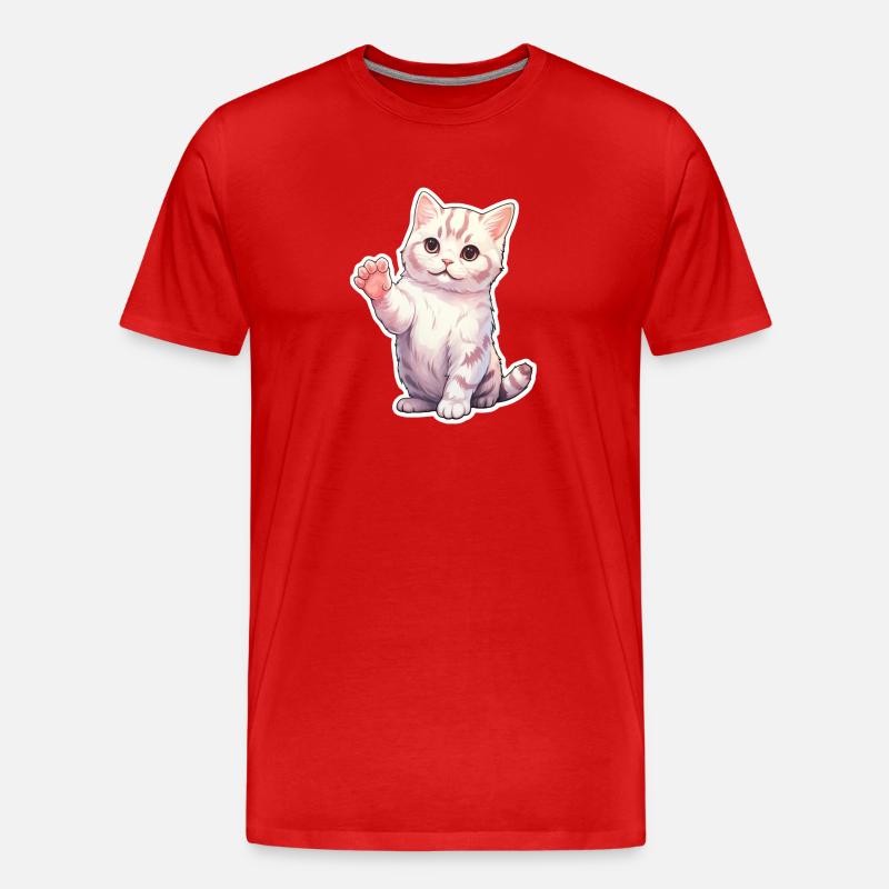 Kätzchen - Männer Premium Bio T-Shirt - Rot