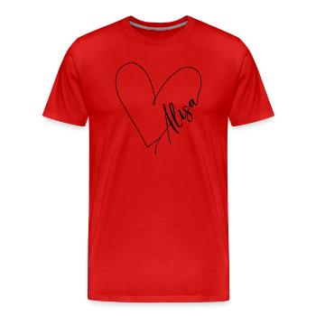 Alisa Name Herzlinie - Männer Premium Bio T-Shirt - Rot - Vorne - Damien (186cm)