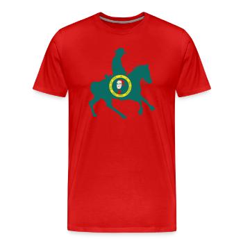 Washington State Flag Cowboy - Men's Premium Organic T-Shirt - red - Front - Damien (186cm)