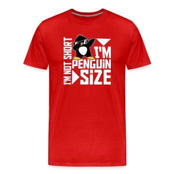 Je ne suis pas court, je suis pingouin taille dabbing dab dance - T-shirt bio Premium Homme - rouge - Devant - Damien (186cm)