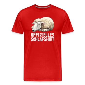 Official Sheep Sleep Shirt - Men's Premium Organic T-Shirt - red - Front - Damien (186cm)