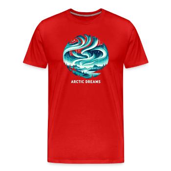 Arctic Whispers - Men's Premium Organic T-Shirt - red - Front - Damien (186cm)