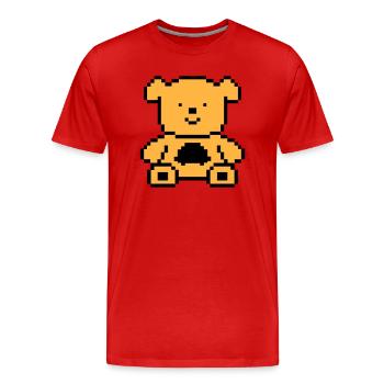 Ours pixel - T-shirt bio Premium Homme - rouge - Devant - Damien (186cm)