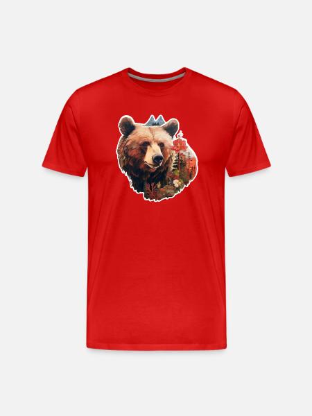 Bear in the wild - Men's Premium Organic T-Shirt - red