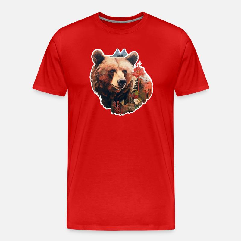 Bear in the wild - Men's Premium Organic T-Shirt - red