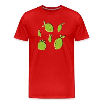 citron orange citron vert - T-shirt bio Premium Homme - rouge - Devant - Damien (186cm)