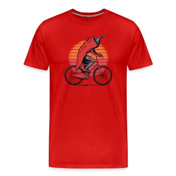 Vintage Chili Pepper Rid A Bick - Männer Premium Bio T-Shirt - Rot - Vorne - Damien (186cm)