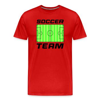 rasen fussball soccer team - Männer Premium Bio T-Shirt - Rot - Vorne - Damien (186cm)