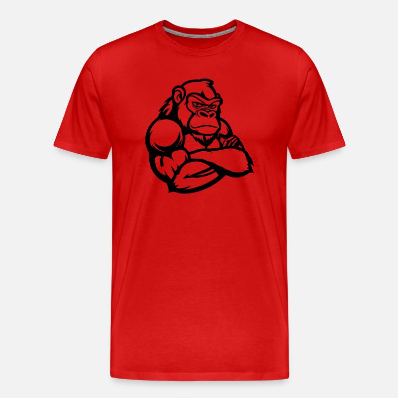 Gorilla Comic - Männer Premium Bio T-Shirt - Rot