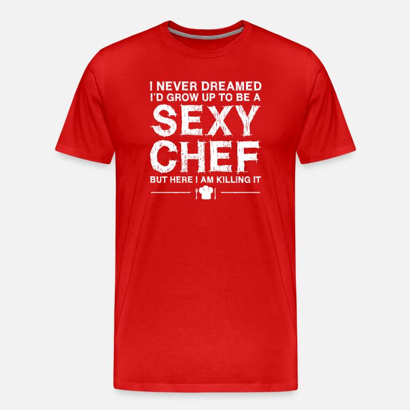 Chef Sexy Cooking - Männer Premium Bio T-Shirt - Rot