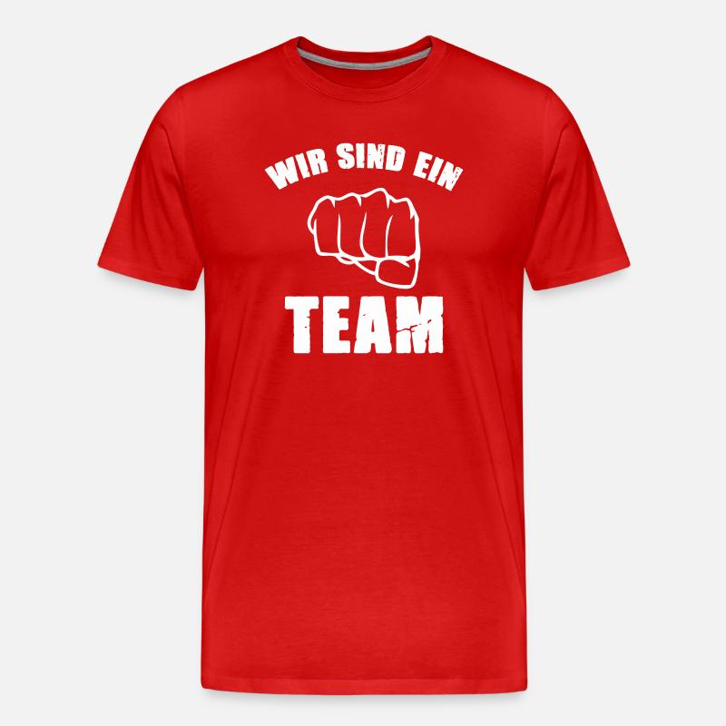 wir sind ein team - Männer Premium Bio T-Shirt - Rot