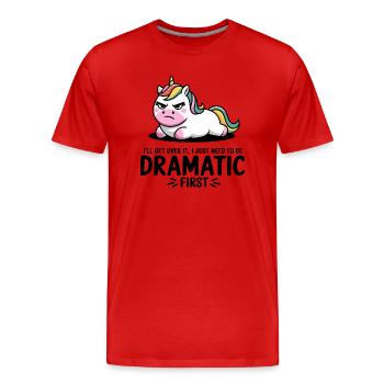 Dramatisches Einhorn - Männer Premium Bio T-Shirt - Rot - Vorne - Damien (186cm)