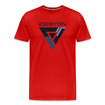 Futuristic-iconic-logo - Men's Premium Organic T-Shirt - red - Front - Damien (186cm)