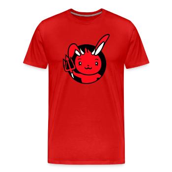 Bunny Devil Demon Evil Satan Hell Trident Costume - Men's Premium Organic T-Shirt - red - Front - Damien (186cm)