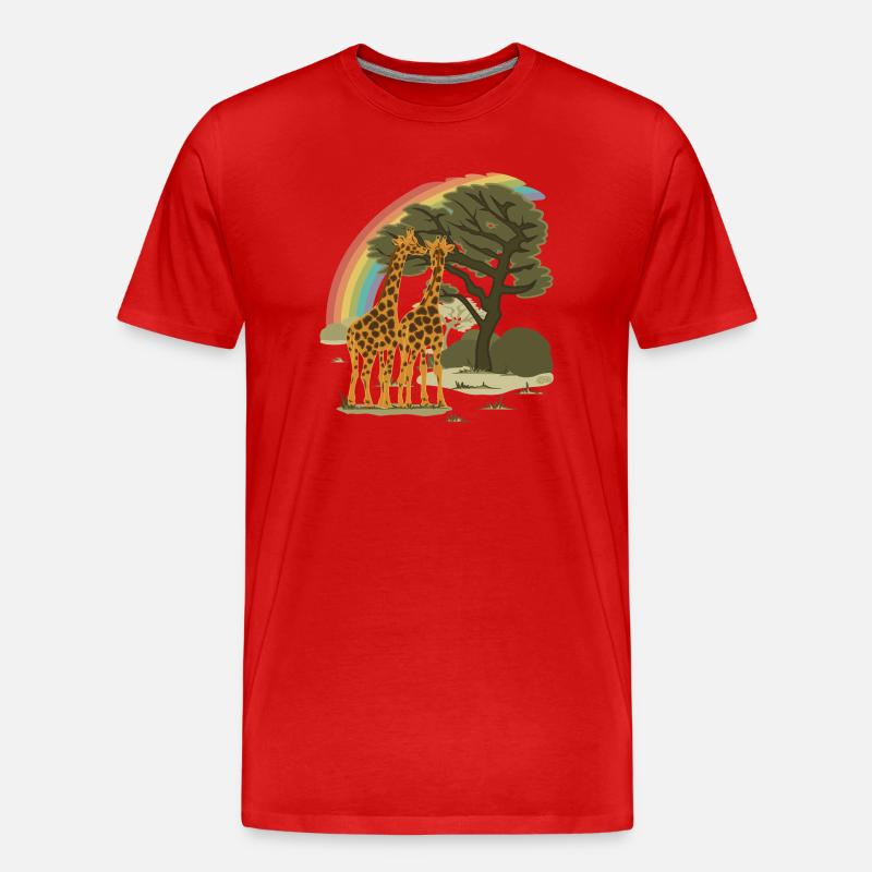 Pride-Giraffen - Männer Premium Bio T-Shirt - Rot