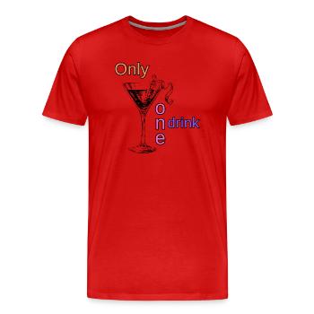 Online one drink Mädelsabend - Männer Premium Bio T-Shirt - Rot - Vorne - Damien (186cm)